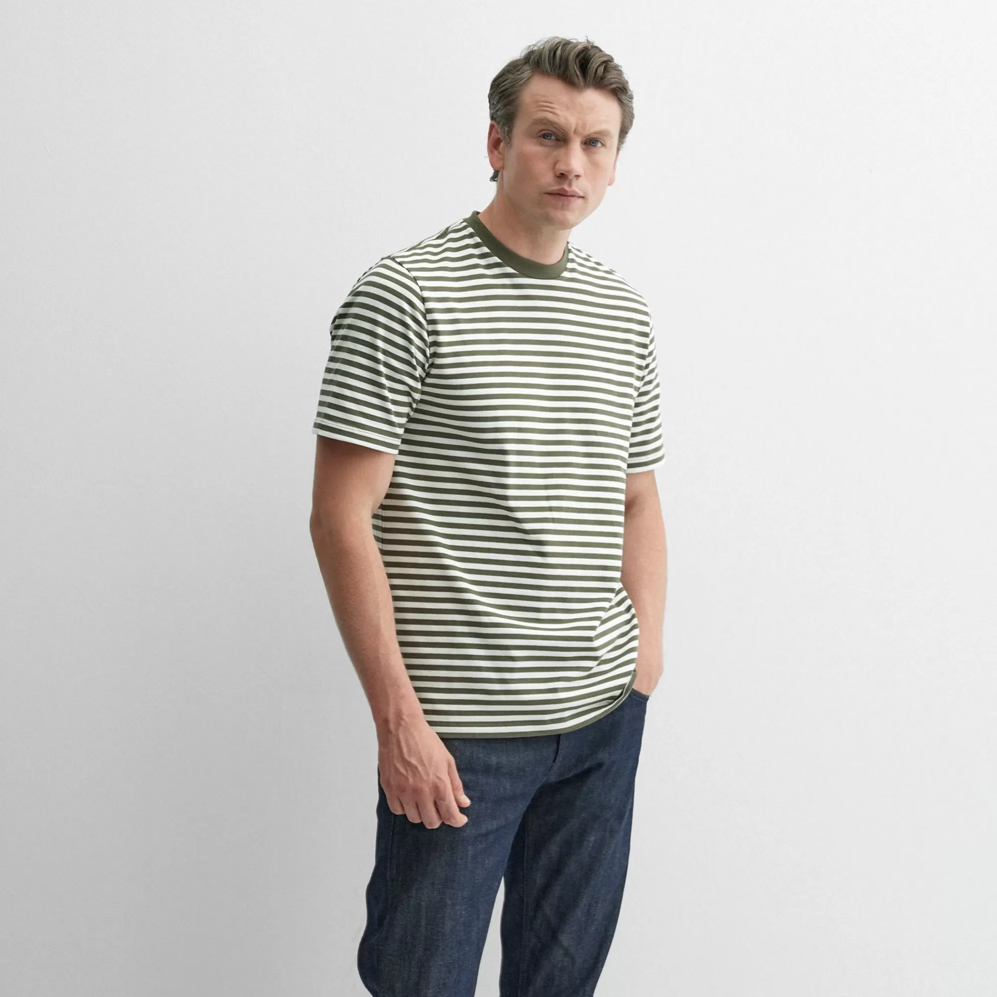 Men Oliver Sweeney T Shirts & Polos^Markham Khaki Stripe